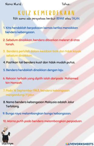 Kuiz Merdeka - Hormati Bendera Malaysia