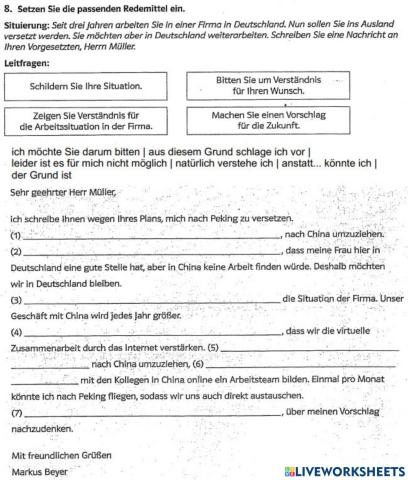 Formelle E-Mail - BEispiel