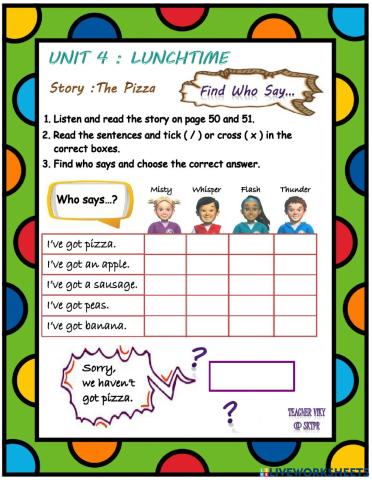 Unit 4 Lunchtime (Story)