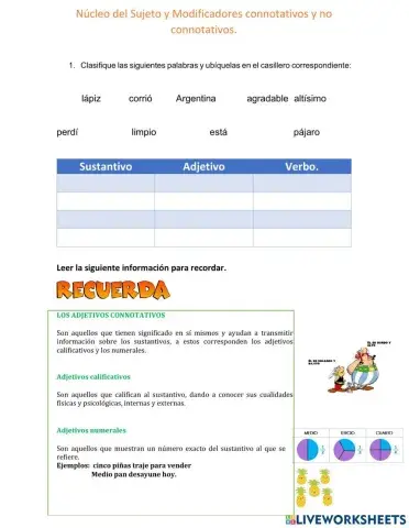 Modificadores connotativos y no connotativos del sujeto