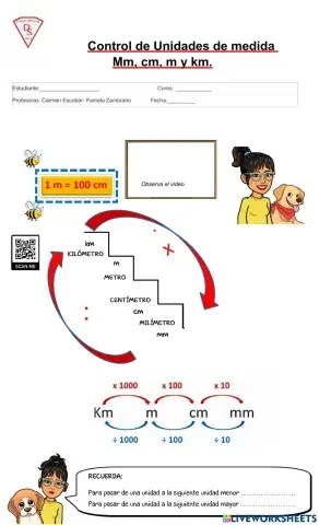 Unidades de longitud mm, cm, m, km