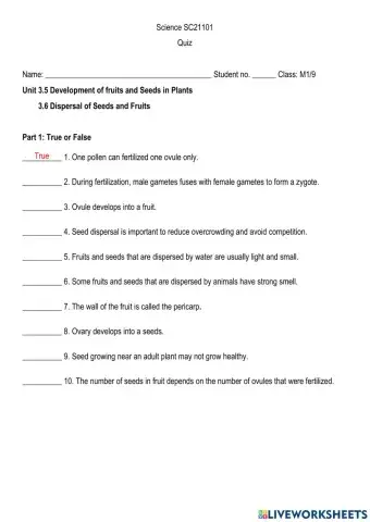Fertilization and Seed Dispersal