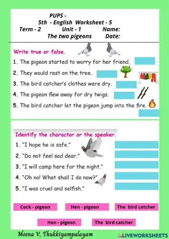 English term 2 The two pigeons