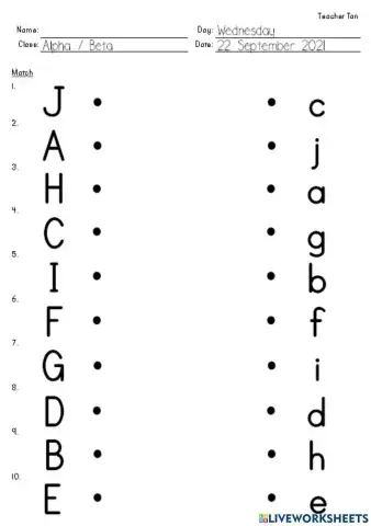 Letter Gg to Letter Jj