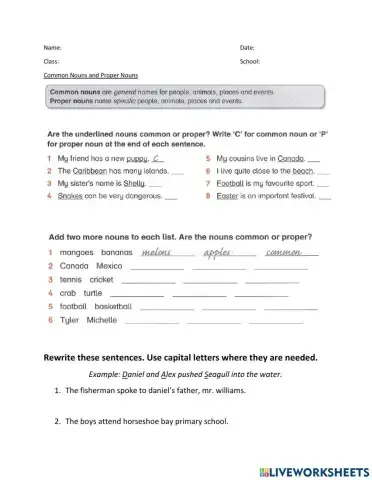 Common and Proper Nouns