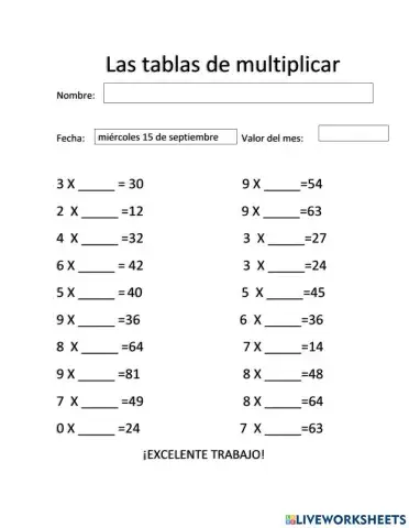 Las tablas salteadas