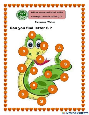 Find Letter Ss