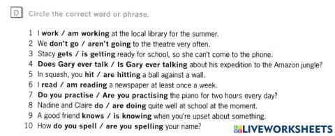 Present simple and present continous