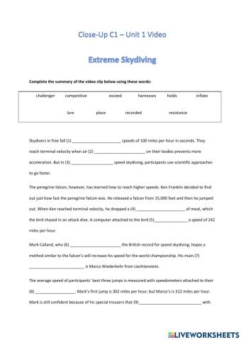 Close-Up C1 - Video Unit 1