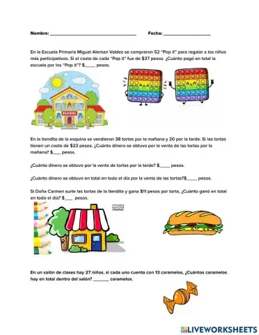 Problemas de multiplicación de dos cifras