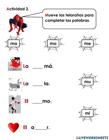 M mover sílaba para formar palabra