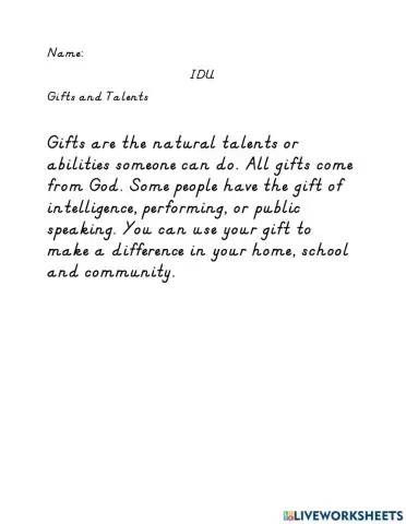 Gifts and Talents