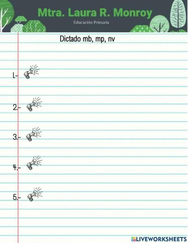 Dictado mb. mp, nv