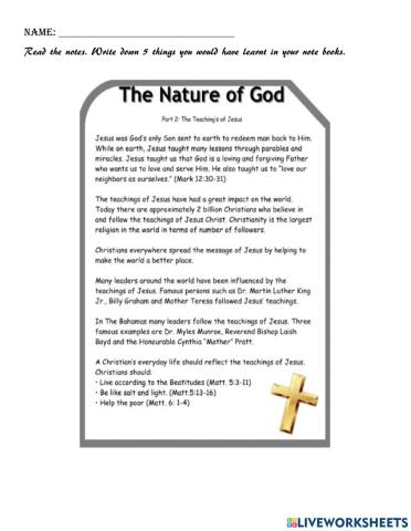 The Nature of God Notes 2