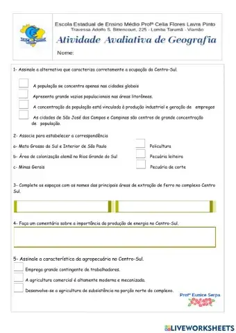Exercícios Atividades Econômicas CS