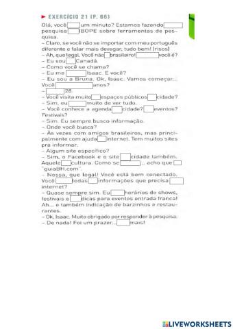 66 - ÁUDIO: Verbos em presente + artigos - preposições e contrações