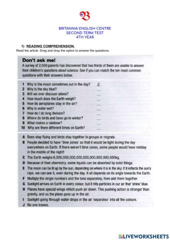 2nd term test Br 4th year