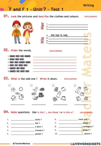 FF 1 - Unit 07 - TEST 1 - Writing