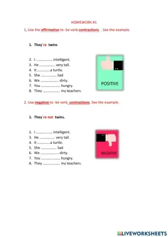 Tobe verb  contractions