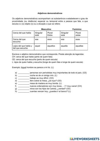 Adjetivos Demonstrativos