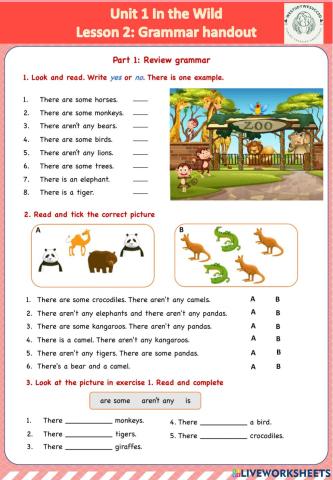 U1 Lesson 1 Grammar handout