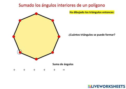 Suma de los ángulos interiores de un polígono 8