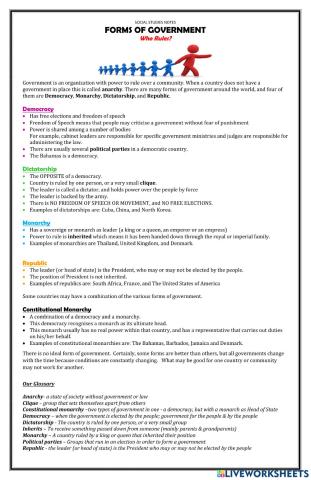 Forms of Government Notes