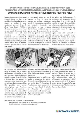 Inventeur du foyer du futur