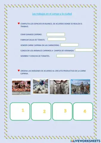 Trabajos del campo y la ciudad. Circuito productivo