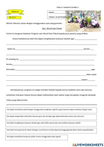 Satu murid satu pokok