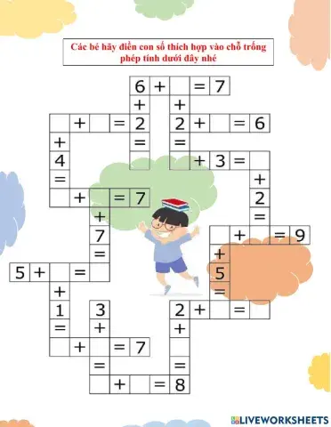 Bài tập phép cộng trong phạm vi 10 - lớp 1