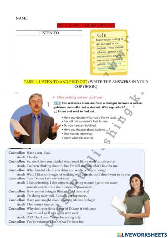 Discussing career options