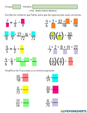 Operaciones Básicas con Fracciones