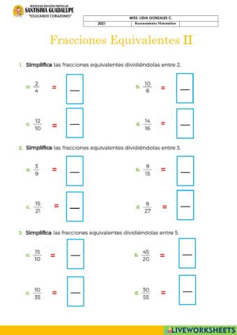 Fracciones equivalentes ii