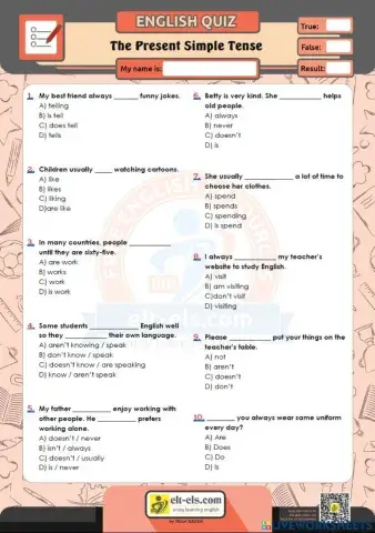 Present simple tense M5