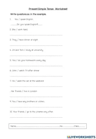 Present Simple Tense 2