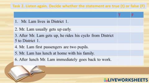 Task 2. Unit 1. Listening English 10