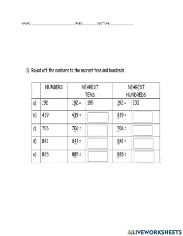 Rounding off numbers