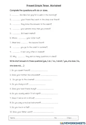 Present Simple Tense 3