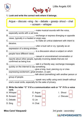 Communication and voice verbs