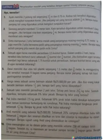 Latihan 10 matematika bab 2