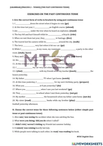 Past Simple vs. Past Continuous