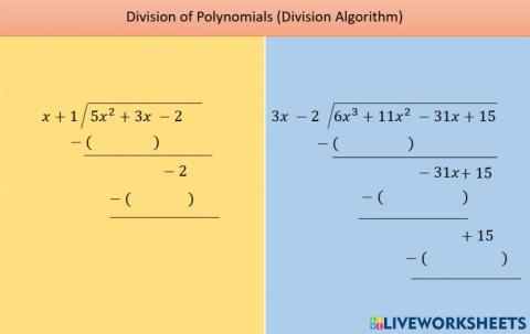Long Division of Polynomials