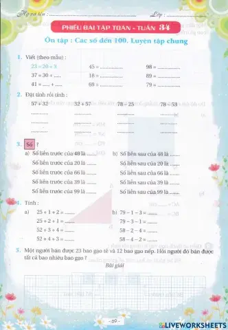 PBT Toán ôn tập đầu lớp 2 (1)