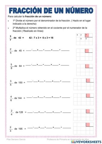 Fracción de un número