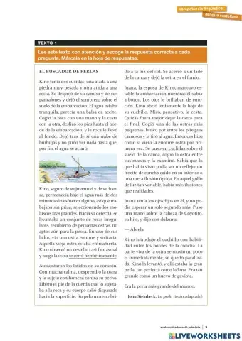 Prueba inicial comprensión lectora 6º CB 2014