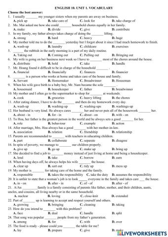 English 10. Unit 1. Vocabulary 1