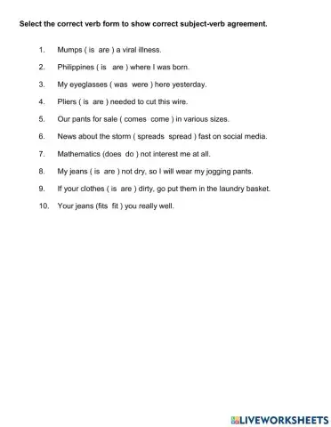 Subject Verb Agreement