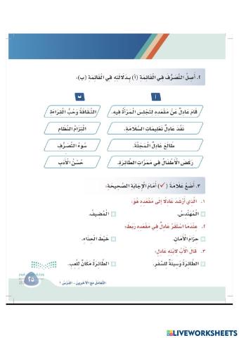 ورقة عمل عادل في الطائرة