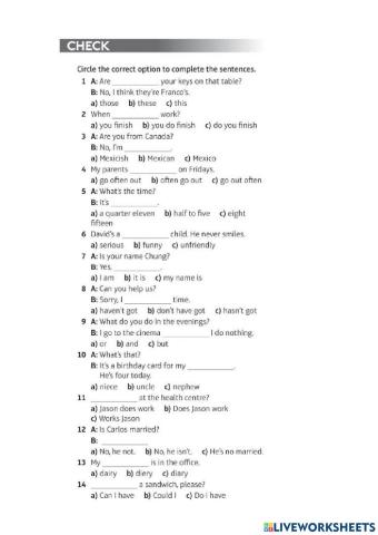 Elementary check grammar